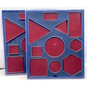 Two Attribute Block Desk Sets Geometry Shapes Early Learning Math Manipulatives